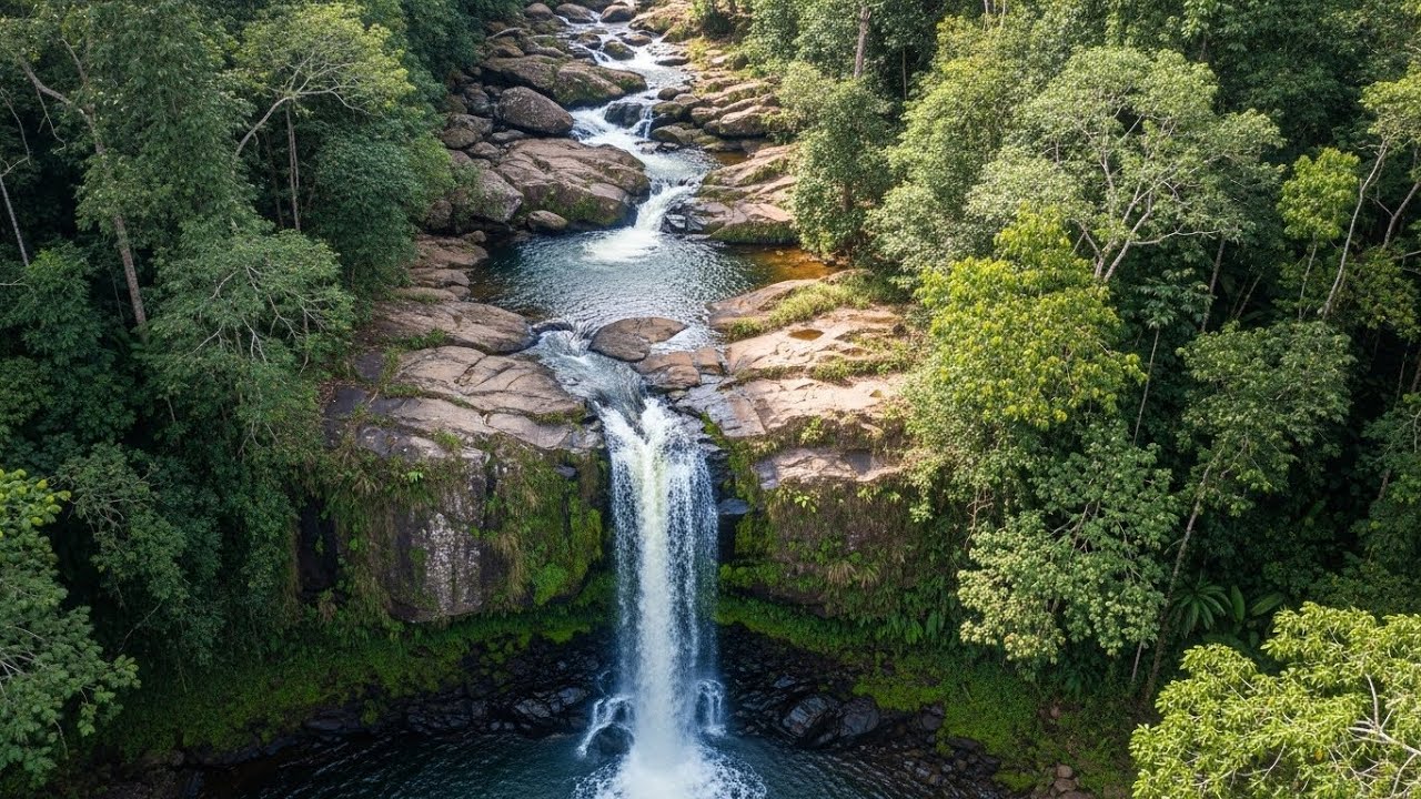 Luxury Waterfall Sanctuary | Premium Electronic Music with Nature Sounds for Deep Meditation & Spa