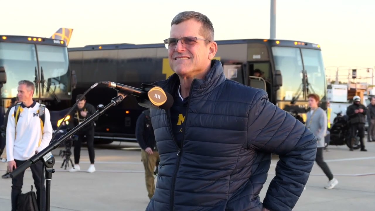 Jim Harbaugh at the CFP National Championship: Michigan arrives in Houston