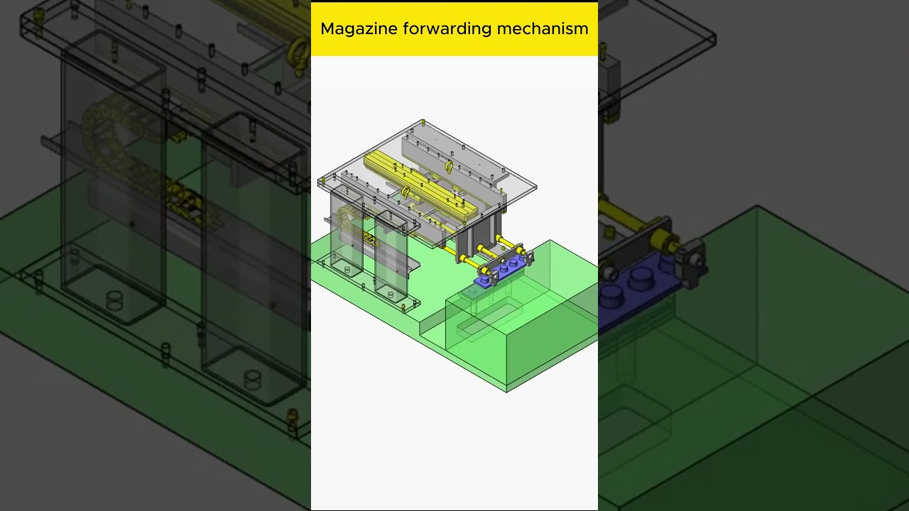 Magazine forwarding mechanism #machine #manufacturing #mechanism #engineering #autocad #automation