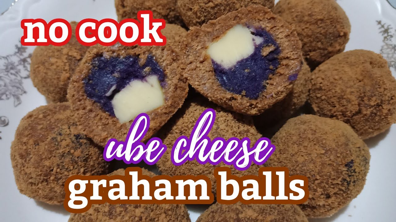 UBE CHEESE GRAHAM BALLS, SUPER EASY,  NO COOK,  NO BAKE [how  to]