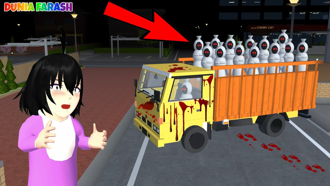 Yuta Mio Cari Mobil Van Ketemu TRUK OLENG BERHANTU Bawa Banyak Pocong || Sakura School