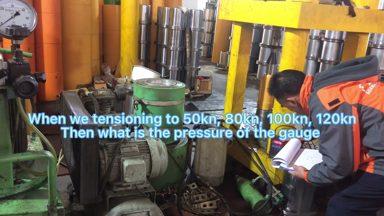 How to calibrate for tensioning jack and gauge?