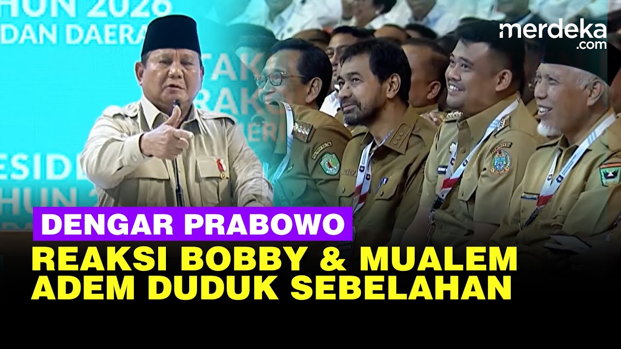 Reaksi Bobby-Mualem Duduk Sebelahan Dengar Pidato Prabowo, Pramono & Demul Kompak Tepuk Tangan