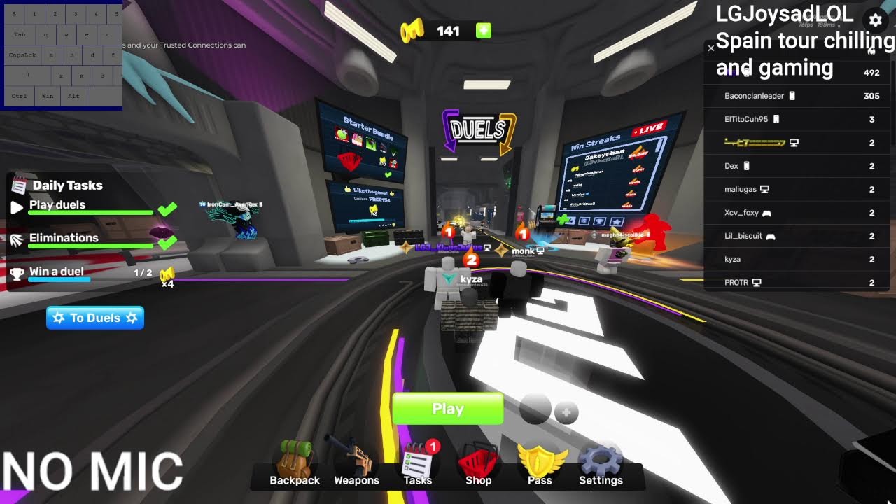 Playing games with viewers like roblox rivals or mc