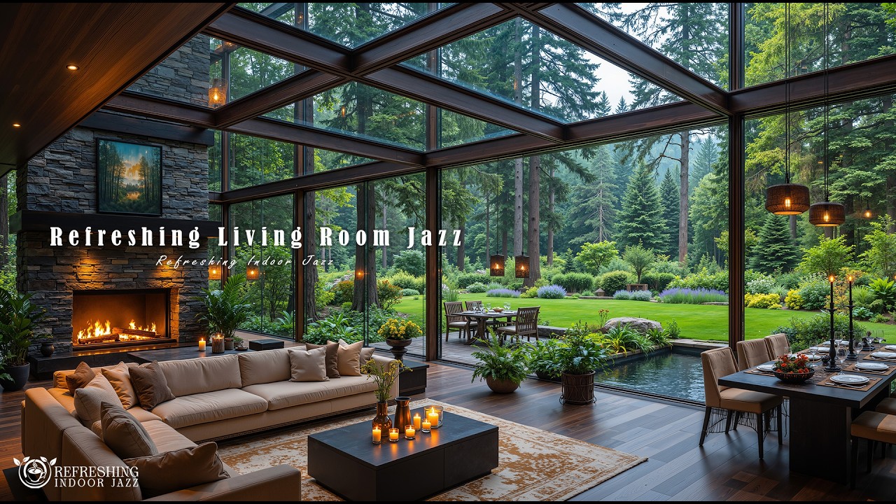 Refreshing Living Room Jazz Music for Calm | Elegant Jazz Music in Tranquil Forest to Focus & Relax