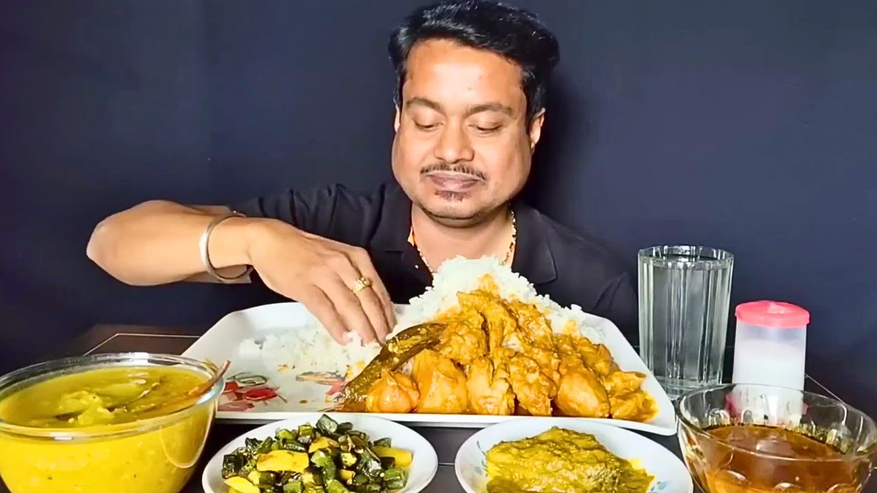 🐔Chicken Kosha🍗, Rui Mach Bhapa🐟, Lao Dal🤤, Bhendi Bhaja😋 Big Bites🍽️ Food Vlog🍴 Asmr Mukbang🔥