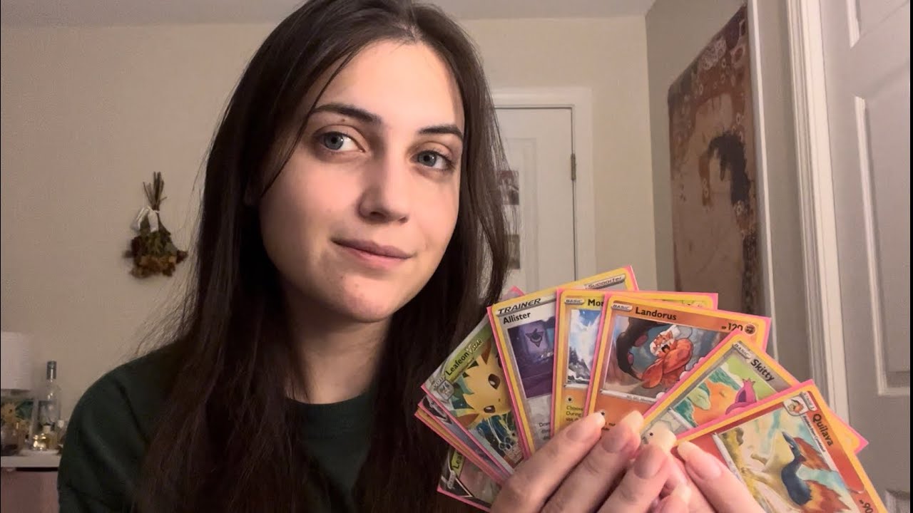ASMR Pokemon Card Collection: softly spoken, tapping, shuffling