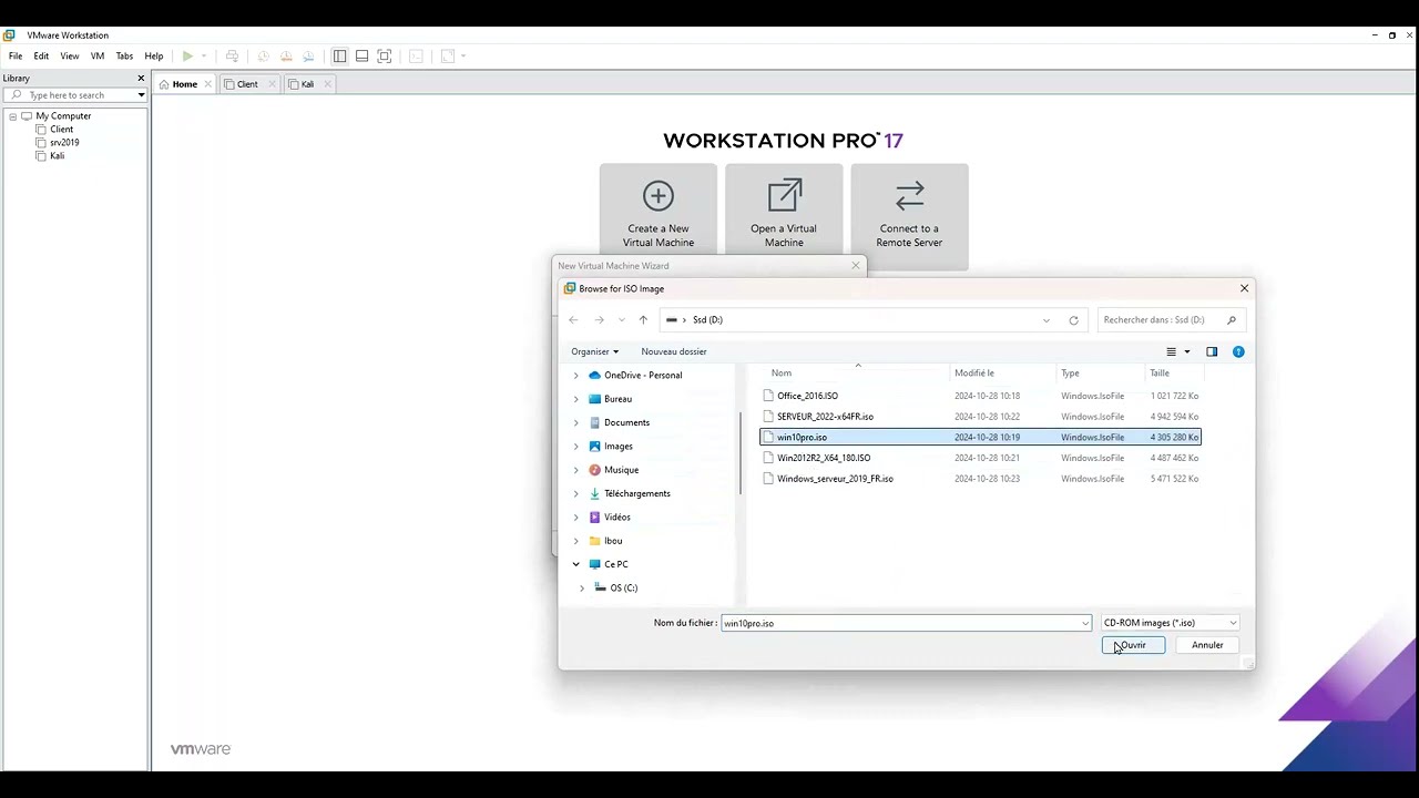 Comment cr&eacute;er une machine virtuelle Windows 10 (image iso)