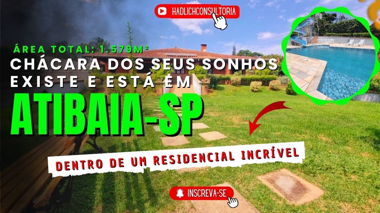 🏡 Chácara DOS SONHOS em ATIBAIA– SP | Casa Rústica | 1.579 m² de Terreno |