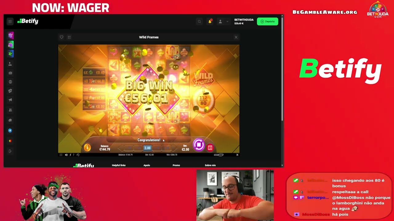BIG WIN com dan&ccedil;a da Galinha no Wager da BETIFY