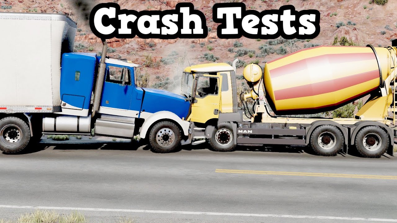 BeamNG Drive - Truck Crash Tests | Steering Wheel Gameplay