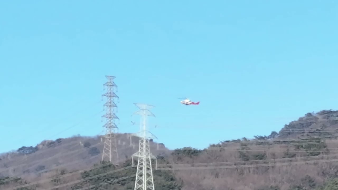 금정산 인명구조 헬기. 3시 45분