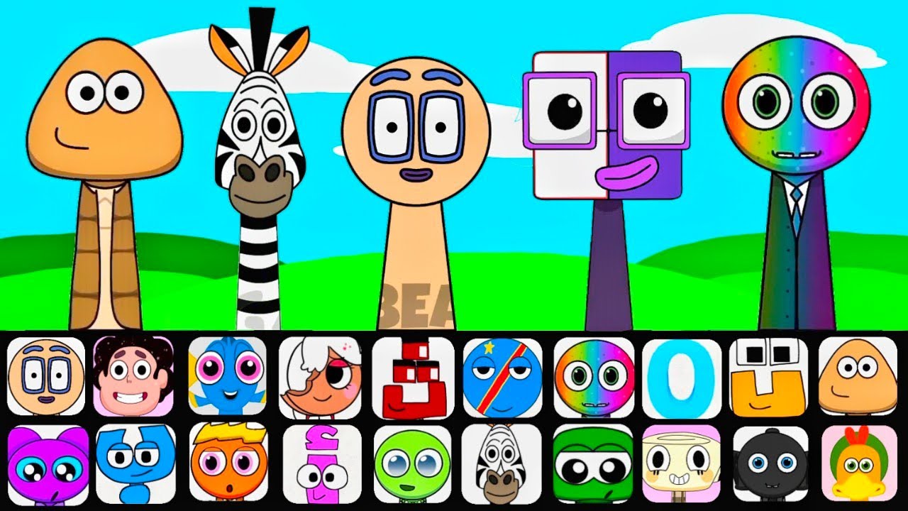 🔥 NEW Sprunki OCs Characters – Pou, Marty, Emoji 108, Sixteen, Bruno