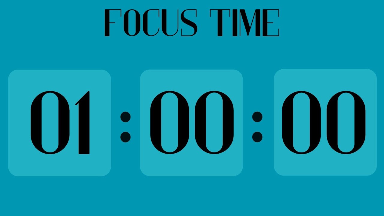 Đồng Hồ Đếm Ngược 1 Giờ 🧡 Blue Background 🧡 ASMR Tick Tock | Deep Focus & Productivity