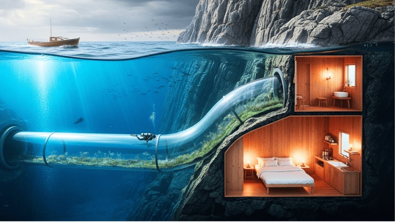 Unbelievable This Woman Built a Secret Underwater Cave House Beneath the Ocean ASMR DIY Build