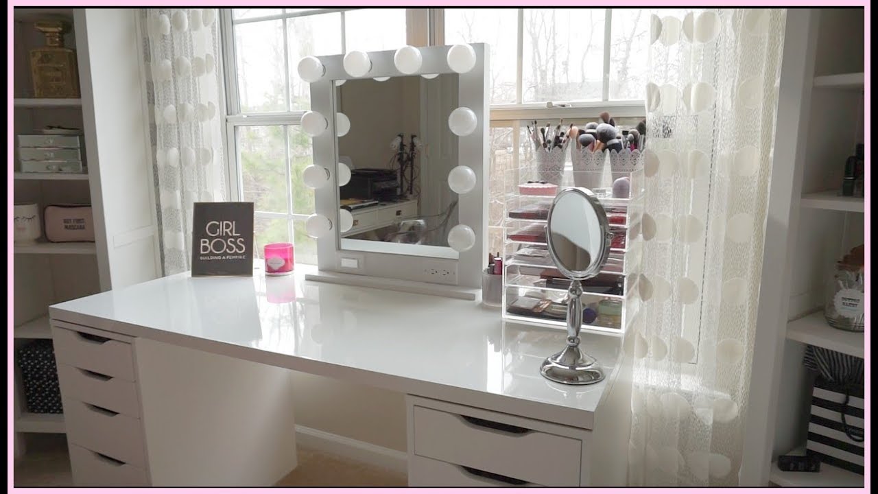 CLEAN WITH ME | ORGANIZE & DECLUTTER MY MAKEUP VANITY!