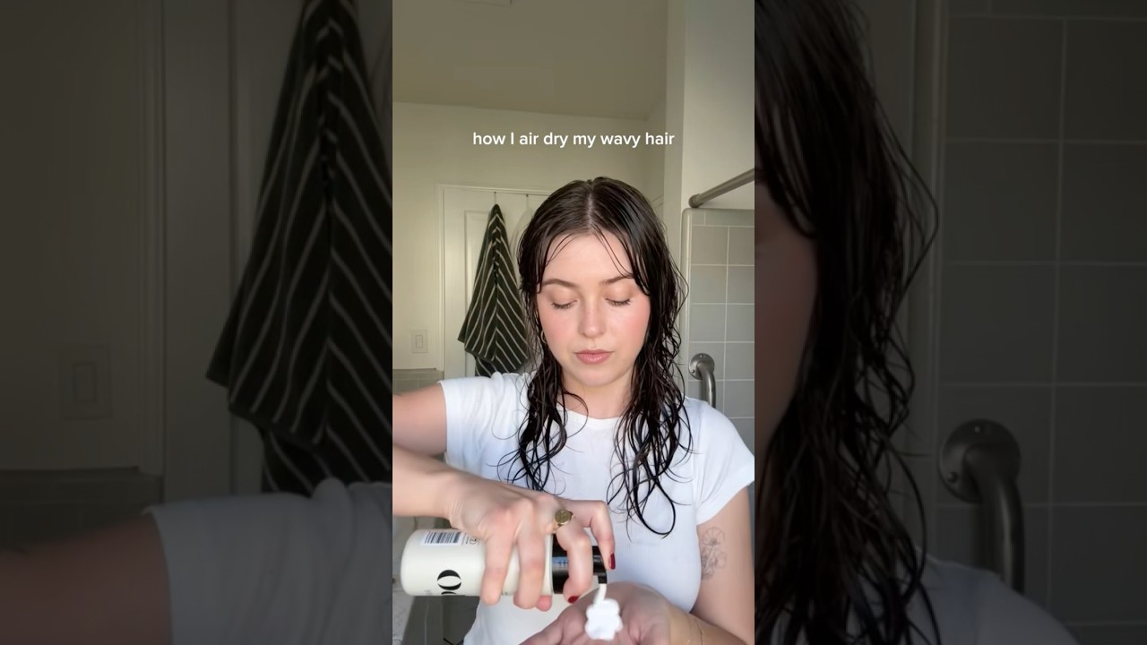 My current air dry routine for wavy hair #hairroutine #wavyhair