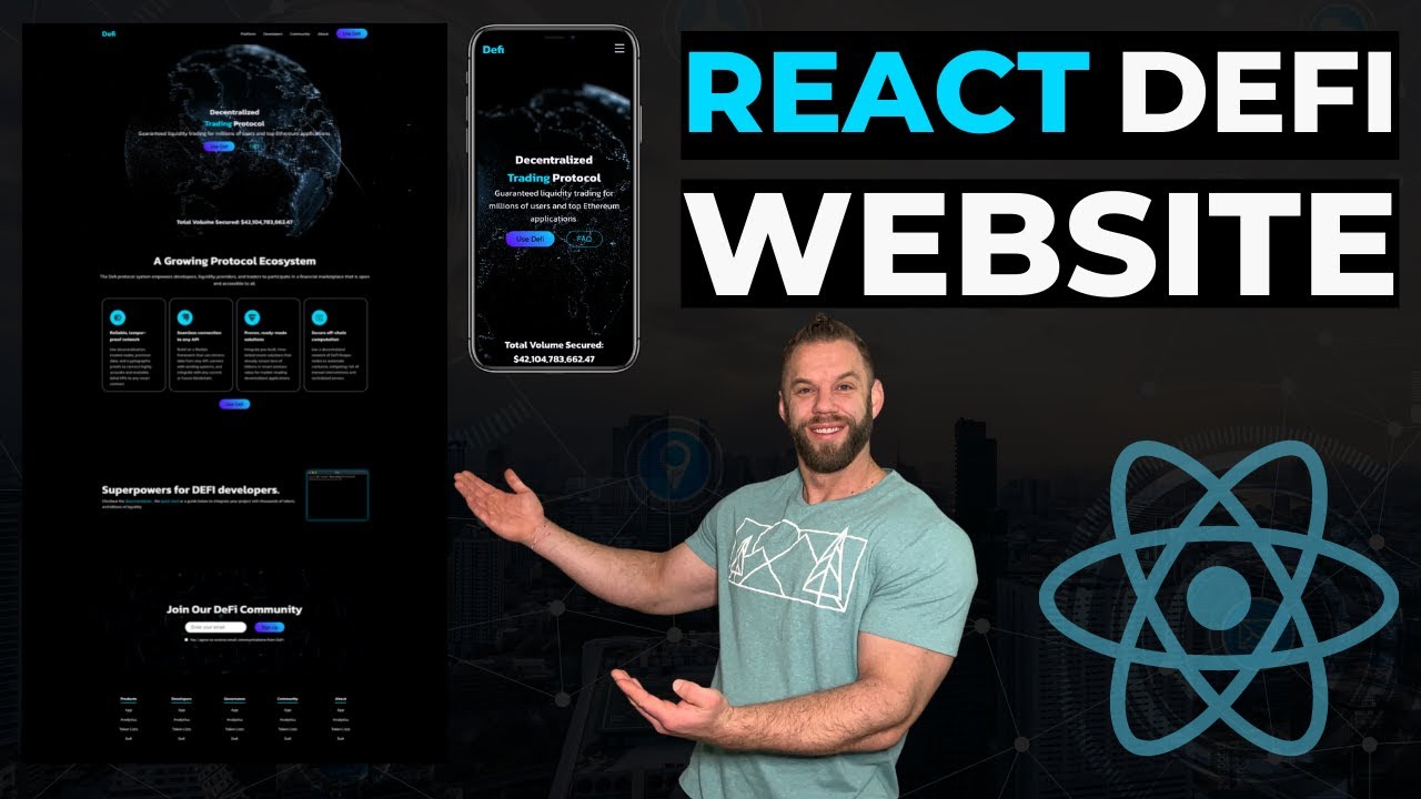 React JS DeFi Website - Front End Web Dev - Beginner React JS Tutorial