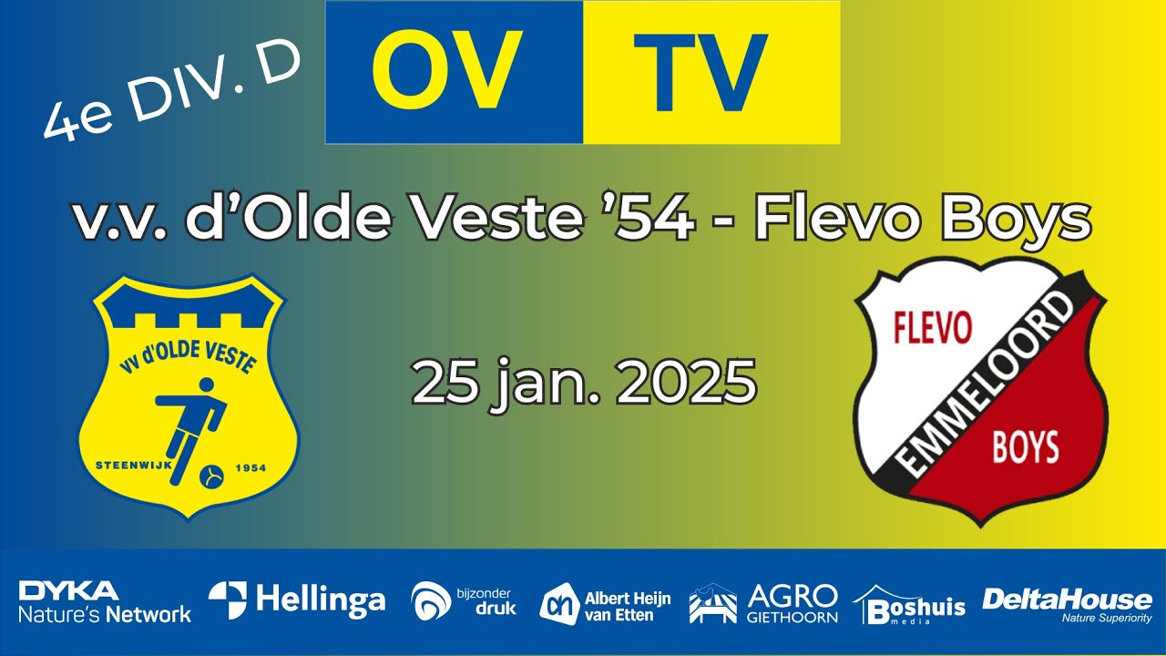 OV-TV | Samenvatting | v.v. d'Olde Veste'54 - Flevo Boys | 25-01-2025 | 4e Div. D