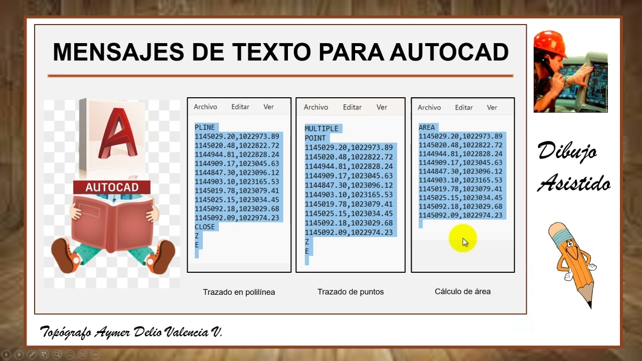 ARCHIVOS TXT PARA AUTOCAD
