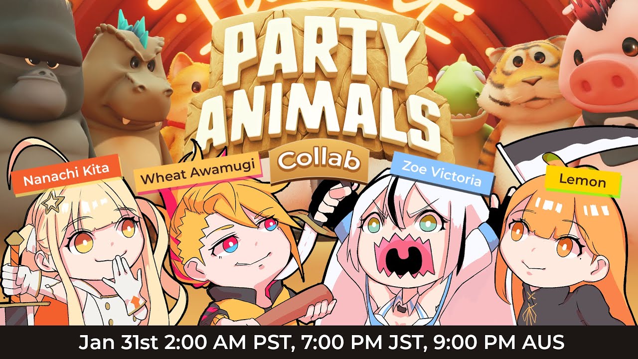 【JP/EN】January 31 /  Collab Time! Playing Party Animals Together【Vtuber】