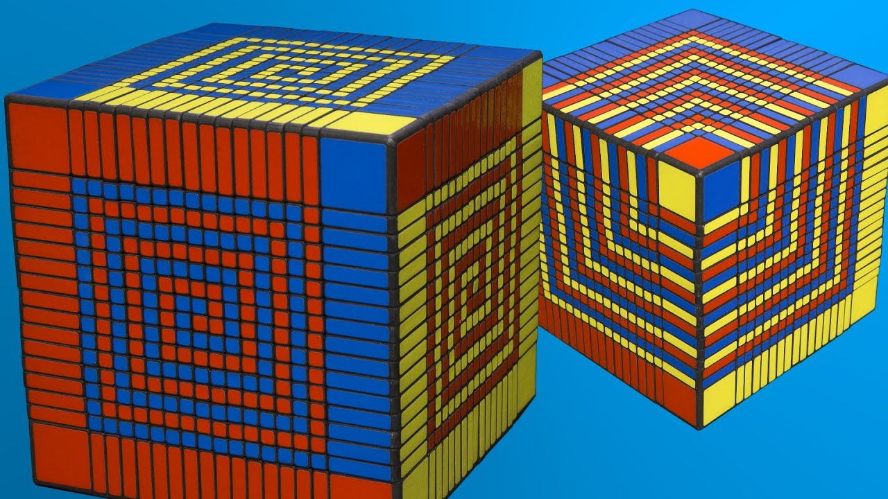 17x17 Patterns: Cube in Cube - Spiral - Superflip