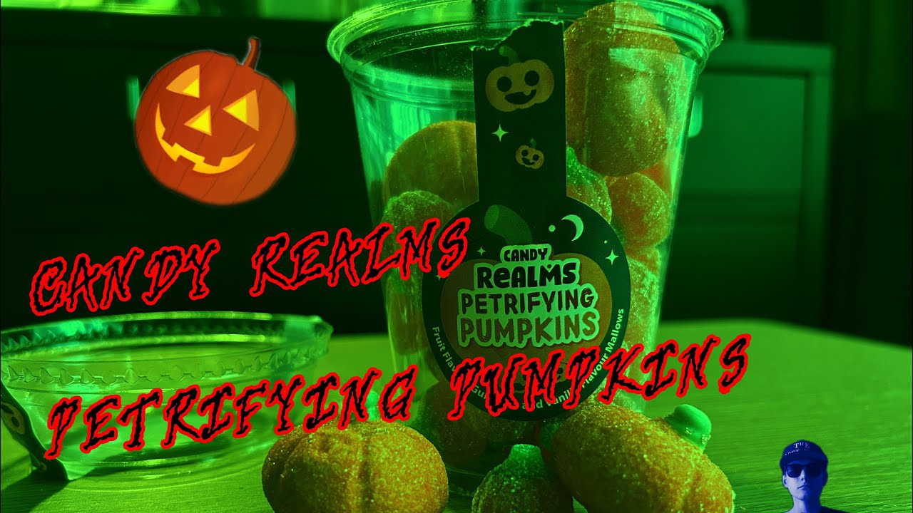 FOOD REVIEW!!! CANDY REALMS PETRIFYING PUMPKINS! 🎃 👻 🕷️ 🕸️ 