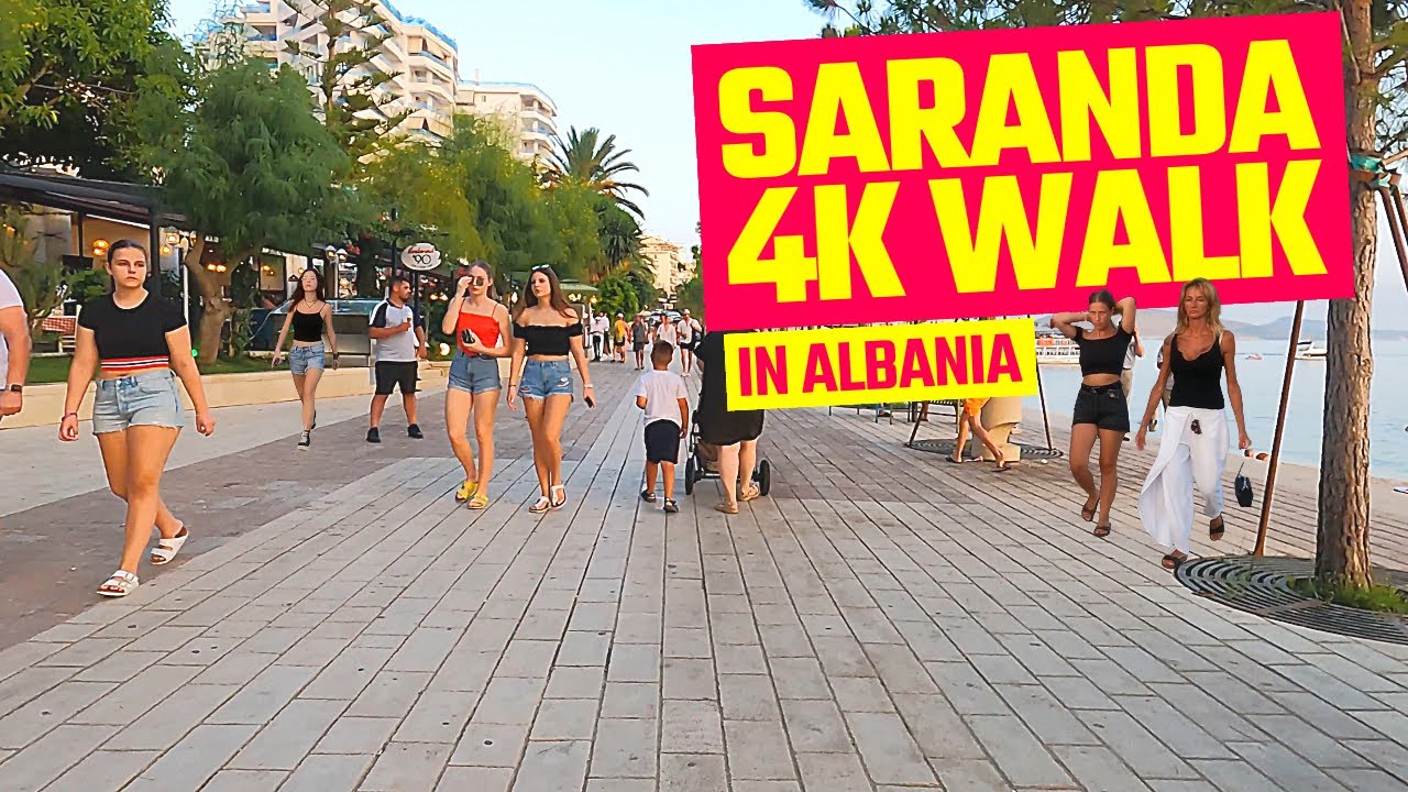 Saranda Promenade - Summer Walk - 4K