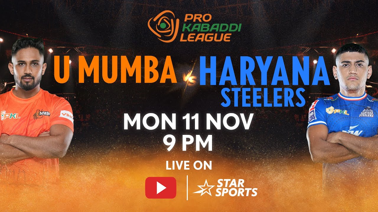 Pro Kabaddi League 11 | FULL MATCH LIVE | U Mumba vs Haryana Steelers | 11 NOV, 9 PM