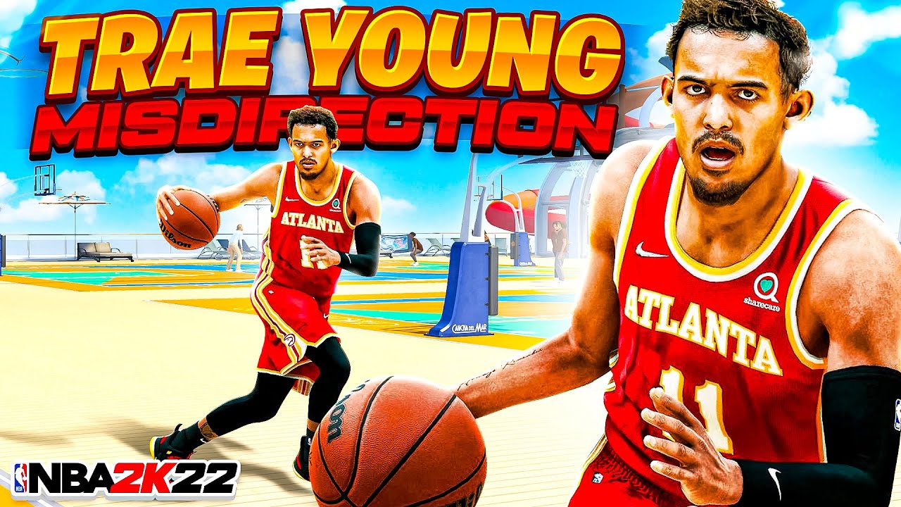 TRAE YOUNG MISDIRECTION SIZE UP ESCAPE SPAM COMBO NBA 2K22! BEST GLITCHY DRIBBLE MOVES TUTORIAL