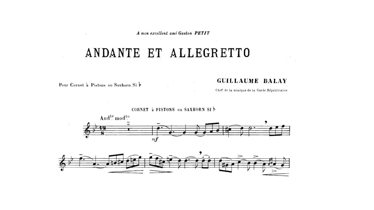 Guillaume Balay: Andante et Allegro (Reinhold Friedrich, cornet) I