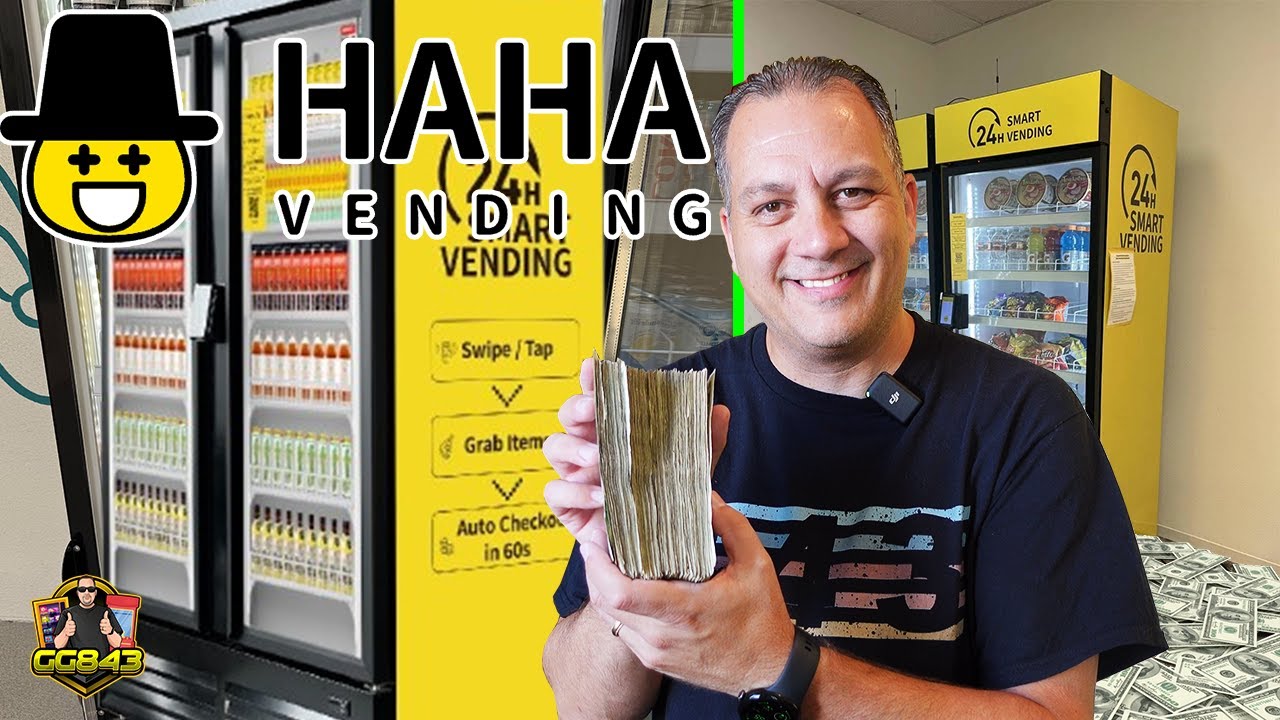 Собираем деньги с помощью нашего торгового автомата HAHA VENDING AI SMART COOLER!