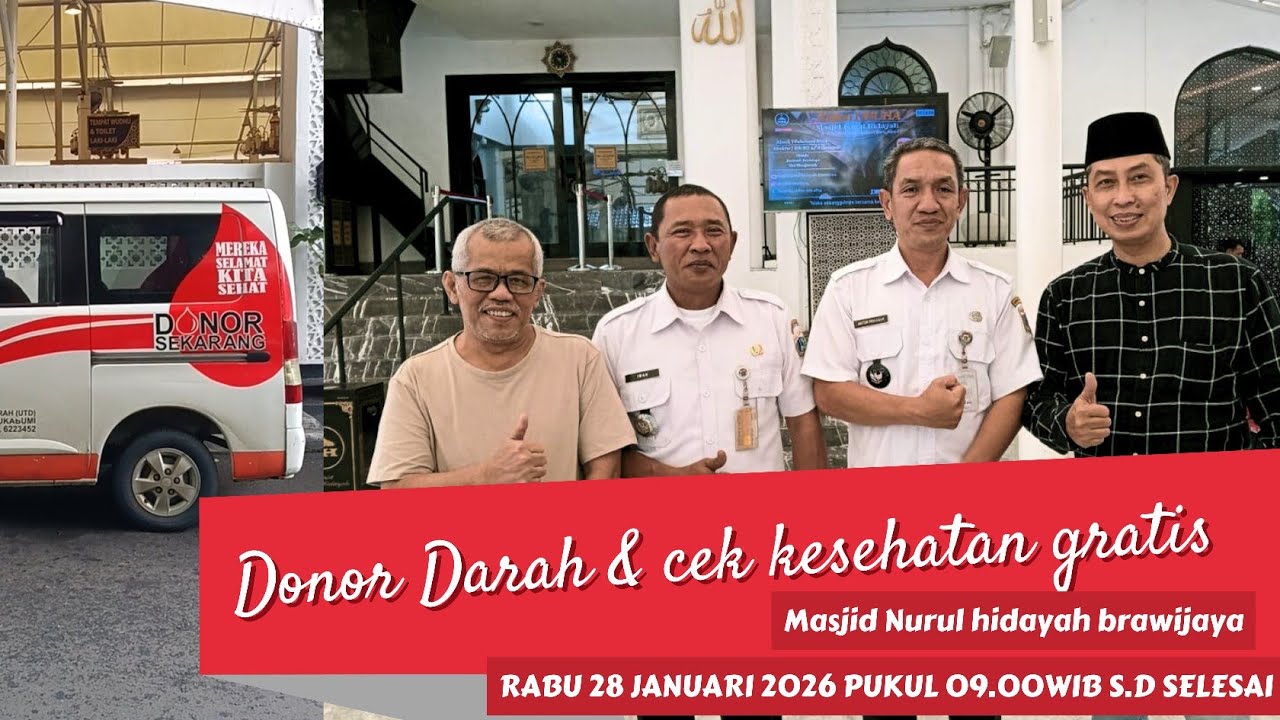 DONOR DARAH & CEK KESEHATAN GRATIS MASJID NURUL HIDAYAH
