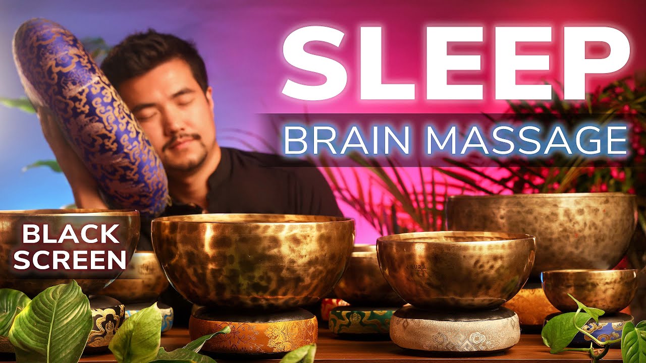 *BRAIN MASSAGE for DEEP SLEEP* | Melatonin-Boosting Sounds for Heavy Sleep + Soft Tropical Rain 🌴 🌧️