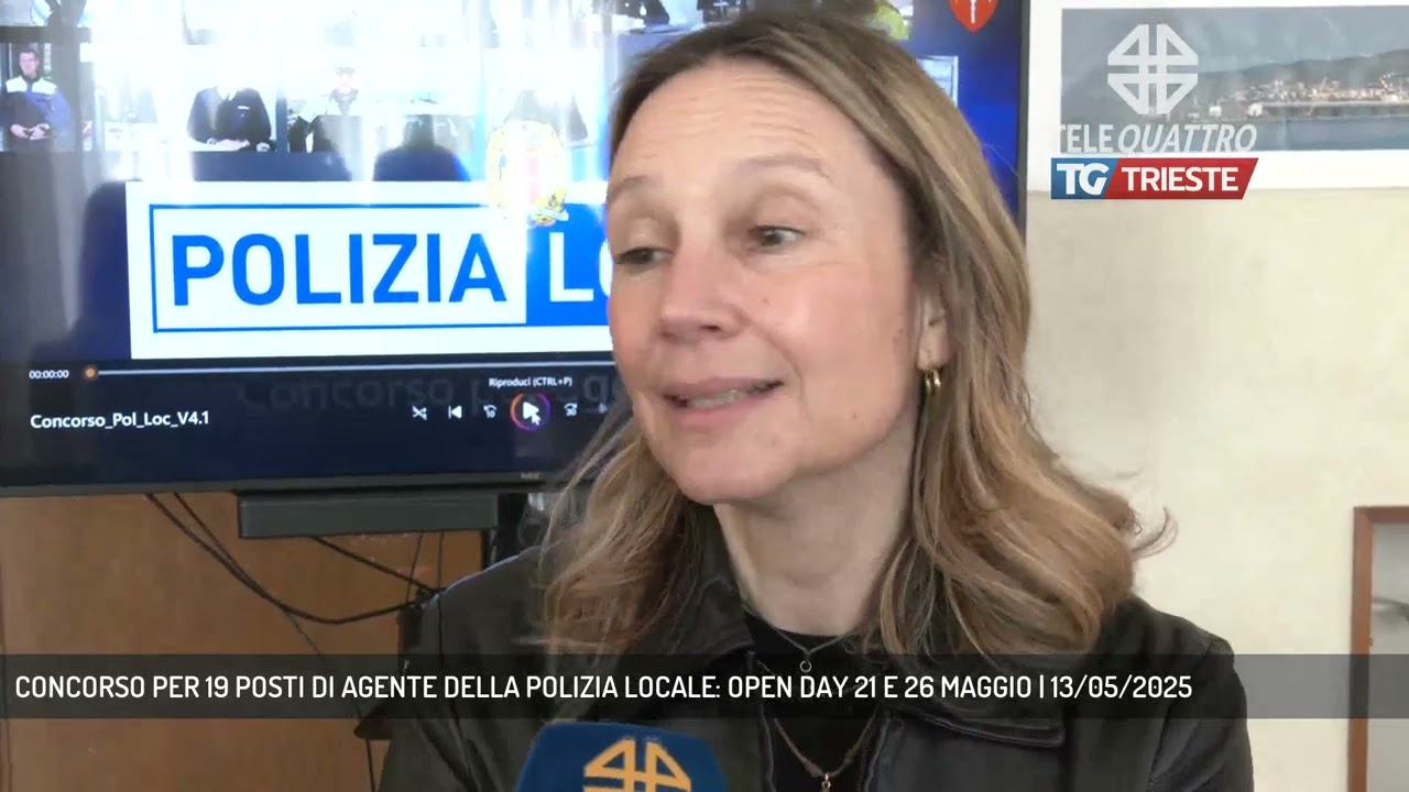 CONCORSO PER 19 POSTI DI AGENTE DELLA POLIZIA LOCALE: OPEN DAY 21 E 26 MAGGIO | 13/05/2025