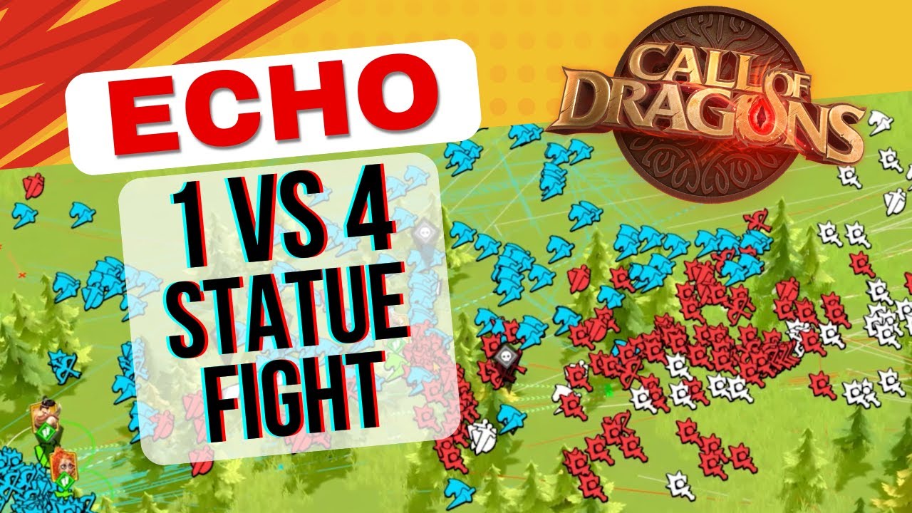 1v4 ECHO vs RA-C + wAo + RoG + GG - Supreme Statue Carnage - Call of Dragon SoS4