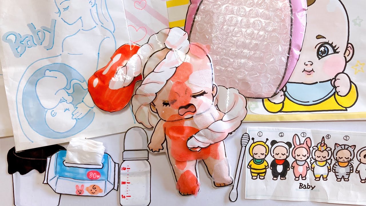 】paperdiy】【making】Baby Mystery Bag👶👶👶#paperdoll#paperdiy #asmr#baby #making
