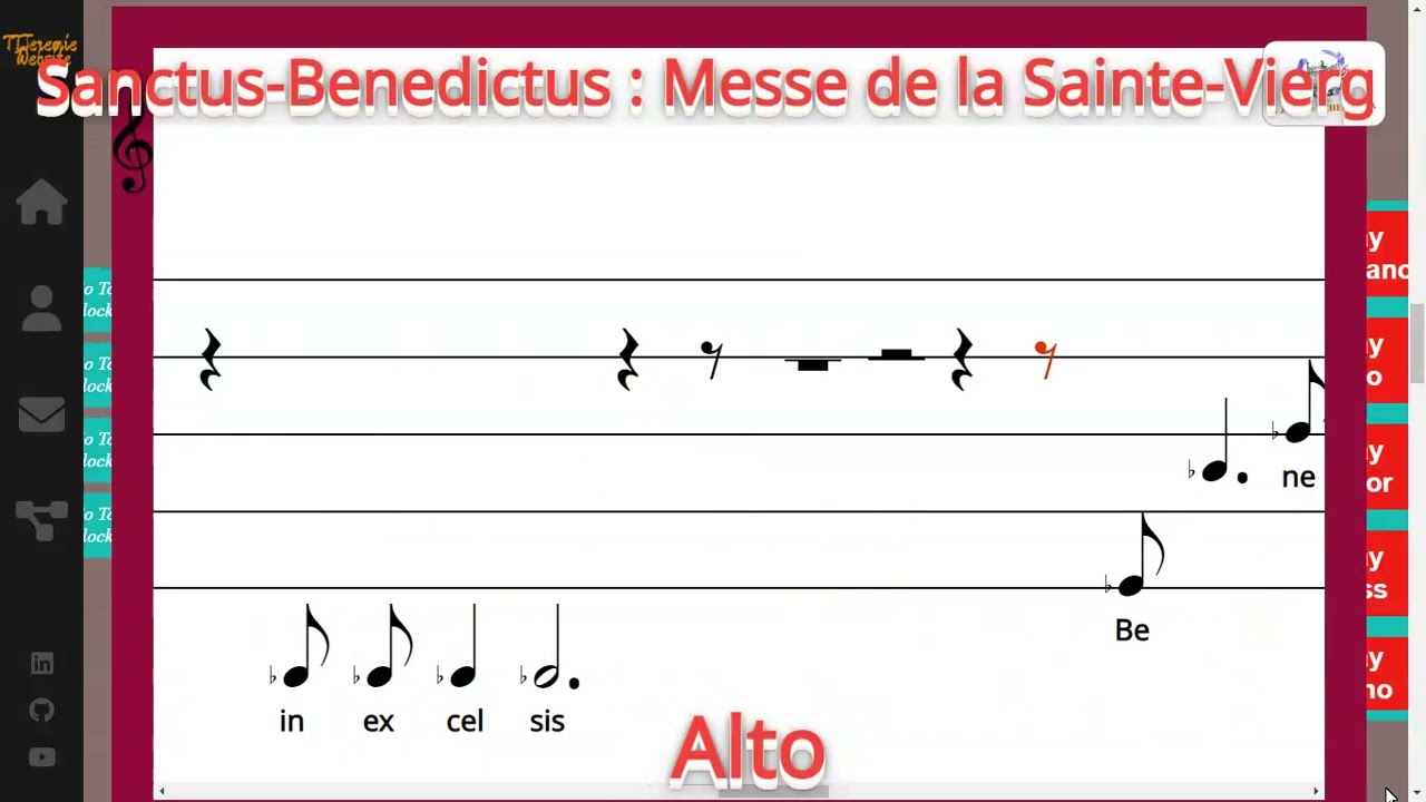 Sanctus : Messe de la Sainte-Vierge - Alto