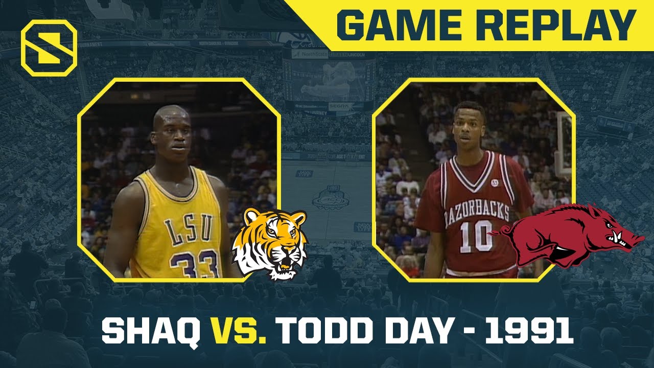 Shaquille O'Neal Lines Up Across From Todd Day | LSU vs. Arkansas - 1991