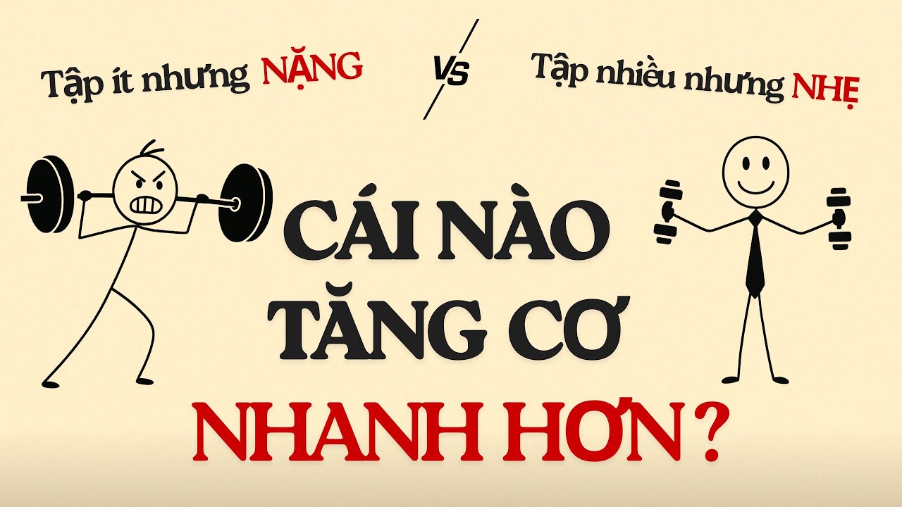 TẬP NẶNG vs TẬP NHẸ : Cách nào TĂNG CƠ nhanh hơn ? #tậpnặngvstậpnhẹ