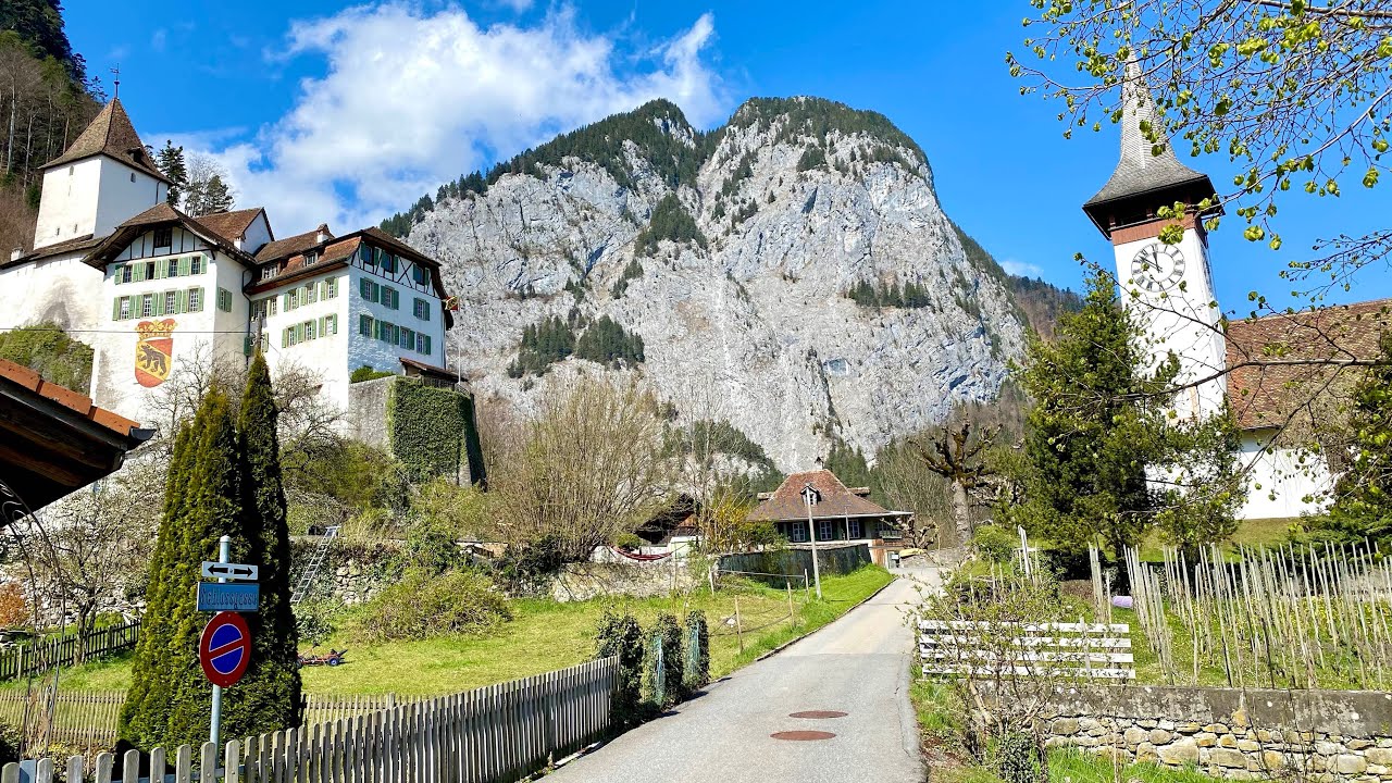 Switzerland 🇨🇭 driving  through Wimmis 🚘