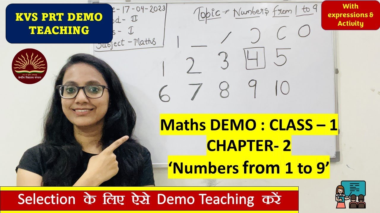 KVS Demo Teaching कैसे करें ? |Maths Demo For KVS PRT | CLASS -1 | CHAPTER -2 'Numbers from 1 to 9'
