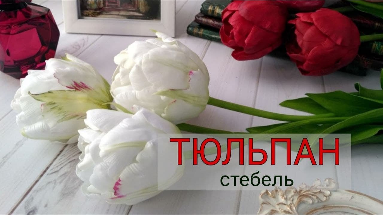 МК тюльпан из фоамирана или как сделать и закрепить цветок на стебле.