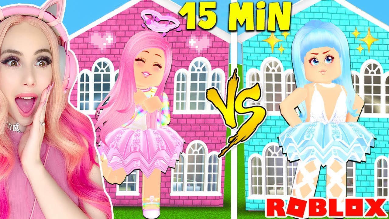 I Challenged My Twin To A 15 MINUTE MANSION BUILDOFF In Bloxburg... Roblox