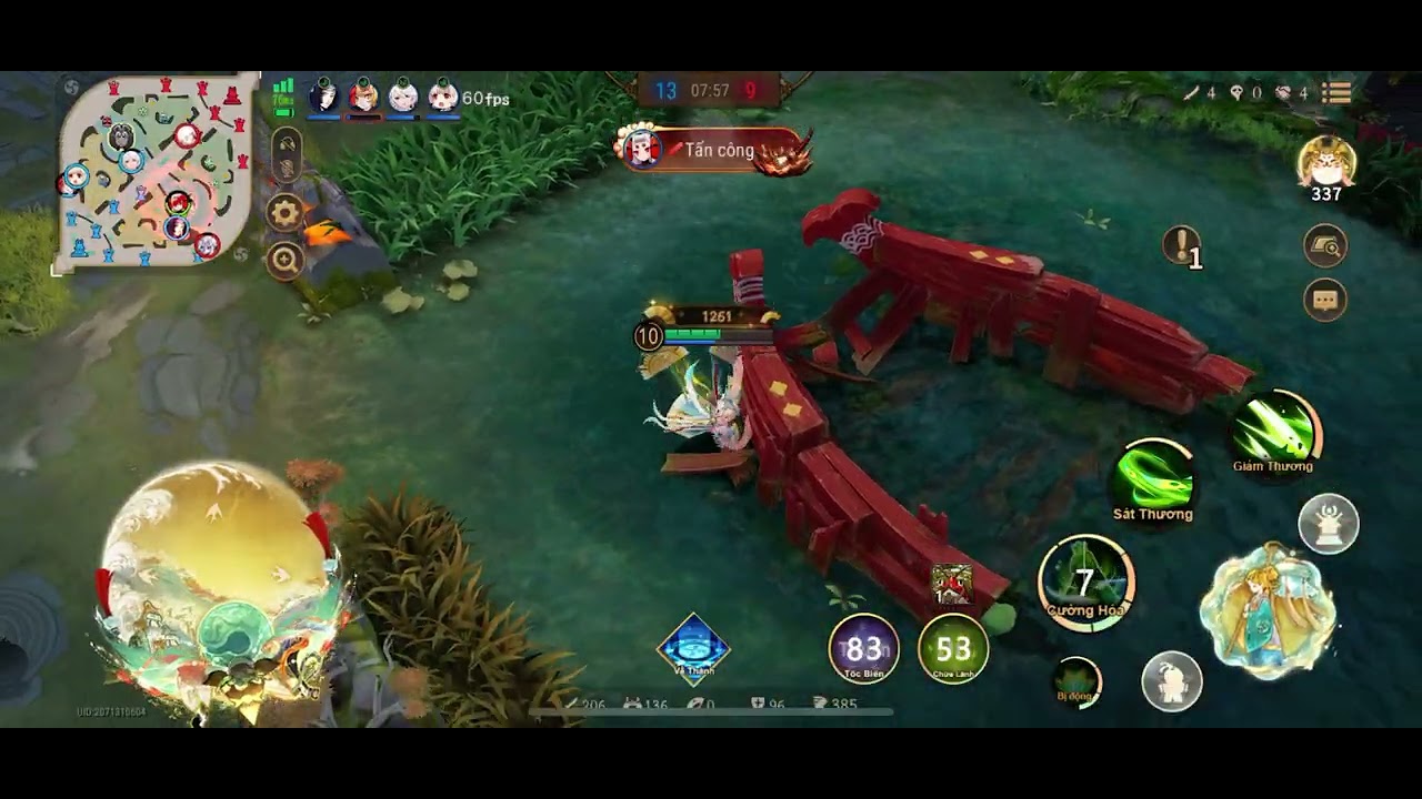 Onmyoji Arena - Chin gặp khó đoạn đi đường vì sp phá lính khi về hồi máu