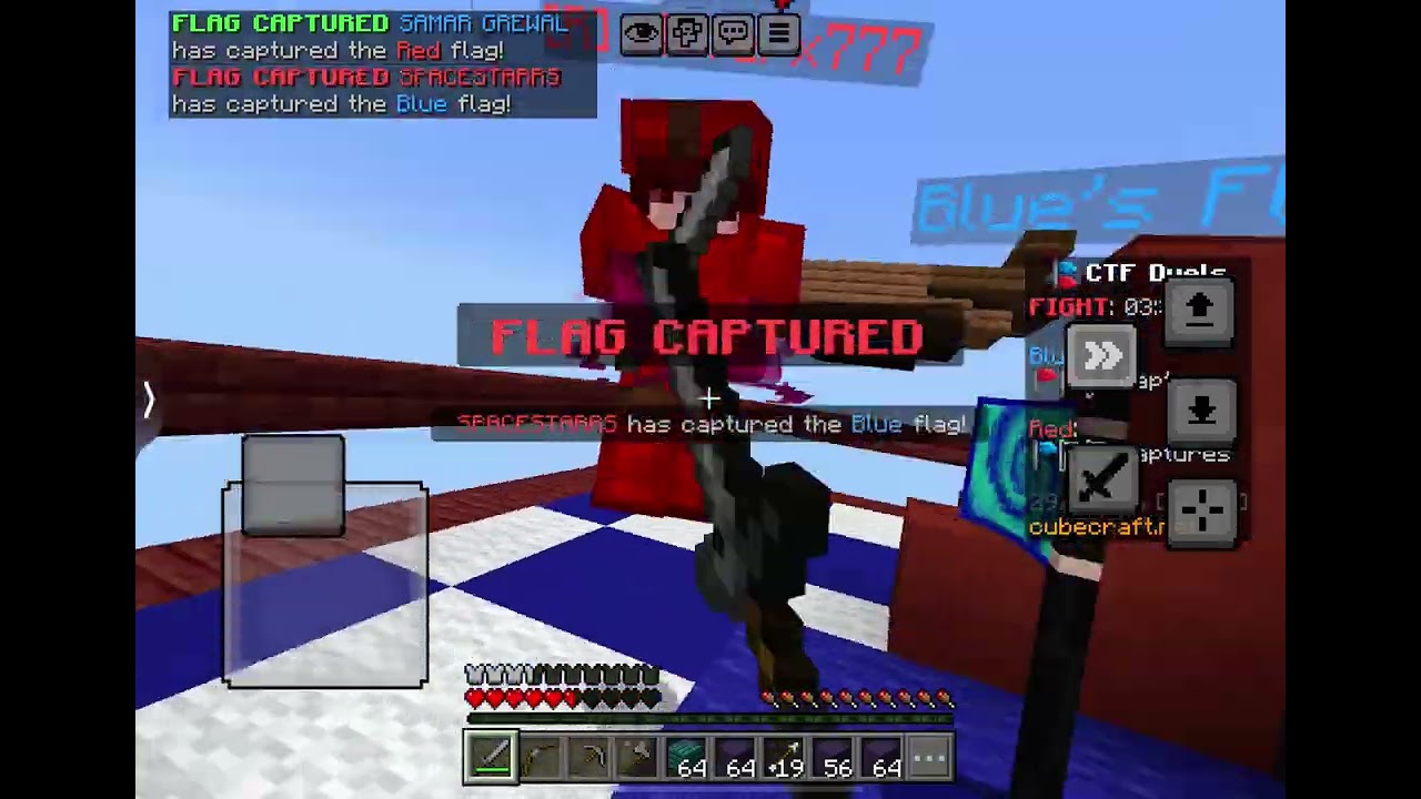Playing block wars with my friends 