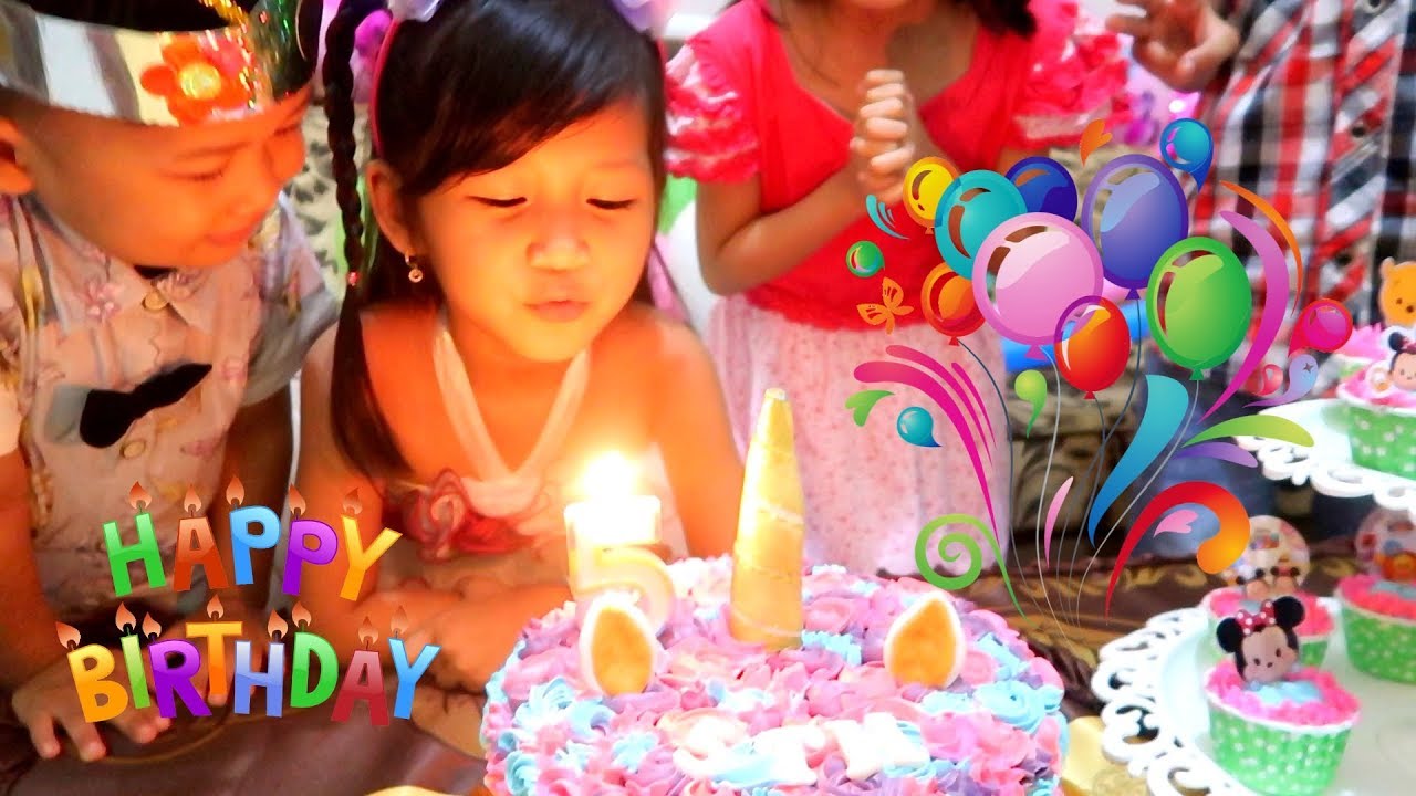 Selamat Ulang Tahun Hana ke-5. Surprise Cake Birthday Potong Kue Ulang Tahun di Rumah.Happy Birthday