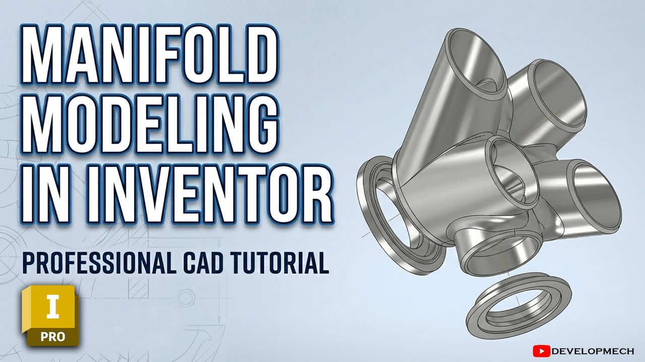 Manifold Modeling Part-2 in Autodesk Inventor | CAD Tutorial (Step by Step) | DEVELOPMECH