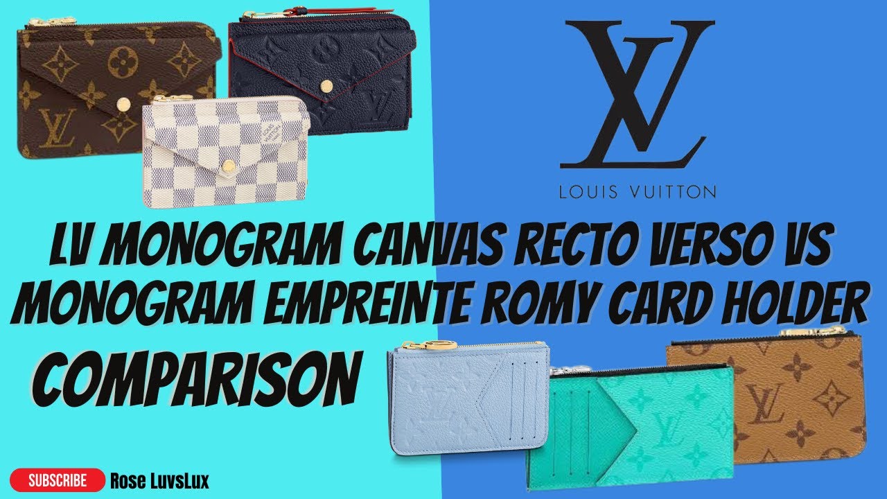 LOUIS VUITTON MONOGRAM RECTO VERSO & MONOGRAM EMPREINTE ROMY CARD HOLDER COMPARISON