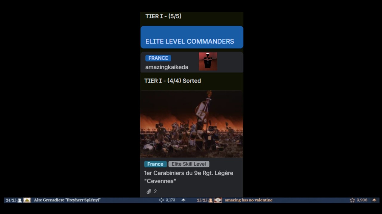 we are truly tier 1 - 1er 9e Carabiners,18e,10e Elites vs Alte,Junge,87th (Roblox Napoleonic Wars)